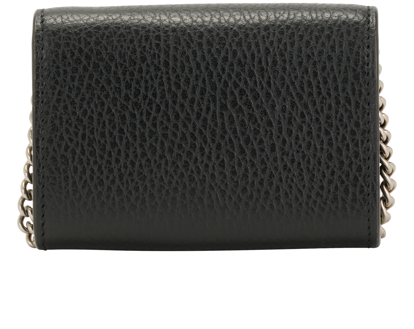 Gucci Dionysus Chain Card Holder, &pound;210, Accessories, Black, Leather, Back view